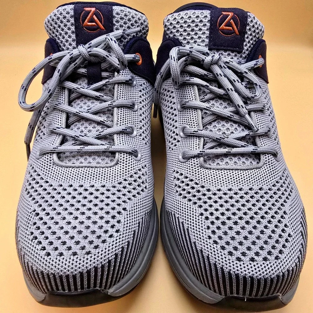 Zeba Hands-Free‎ Shoes Gray Blue Orange Mens 11 Slip On Walking Sneakers Knit